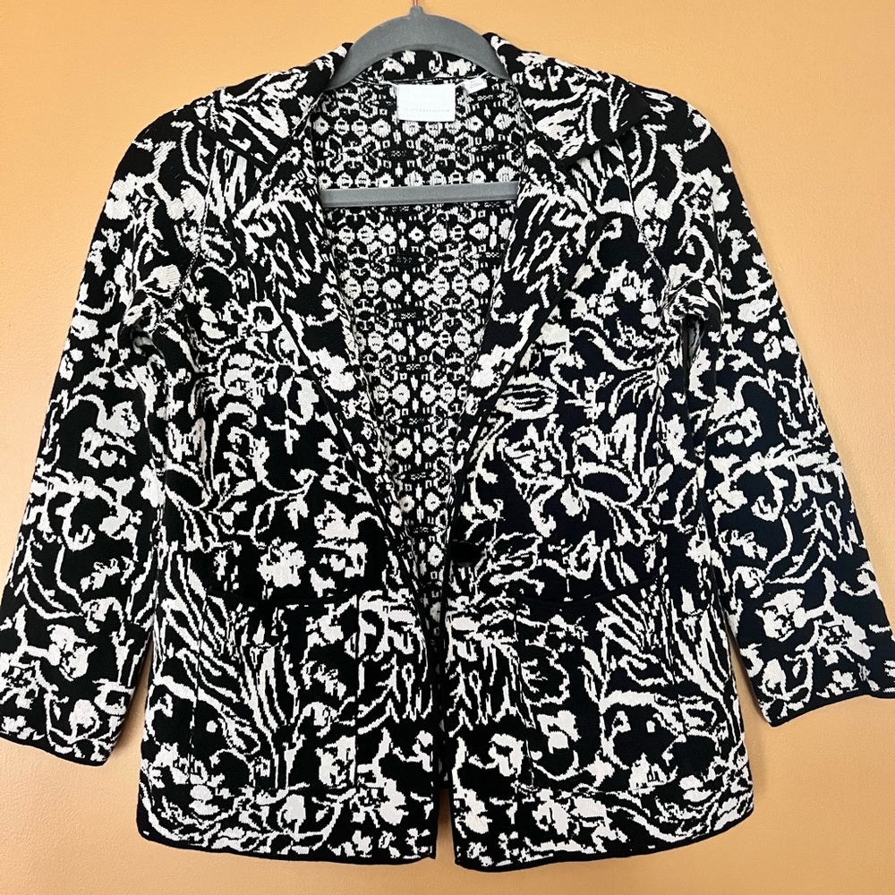 ANTHROPOLOGIE Ett.Twa Womens XS Intarsia Reversible
Knit Sweater Jacket